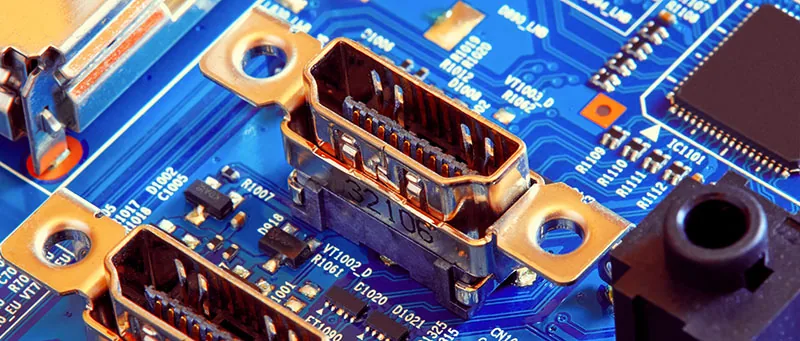HDMI konektörlü mavi PCB montajı
